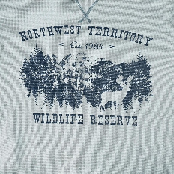 Vintage Northwest Territory thermal long sleeve | crew neck men XLT in Blue - Picture 5 of 6